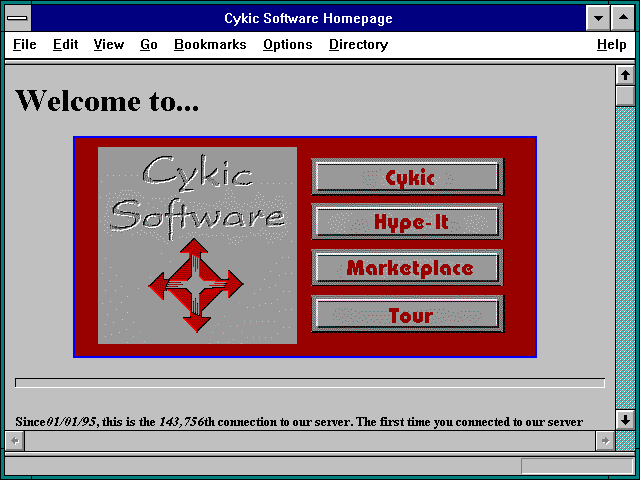Screenshot of Cykic Software Homepage