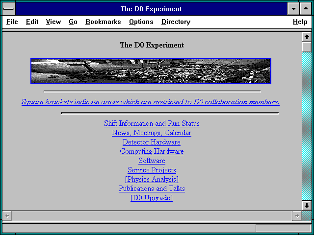 Screenshot of The D0 Experiment