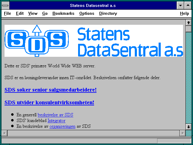 Screenshot of Statens Datasentral a.s