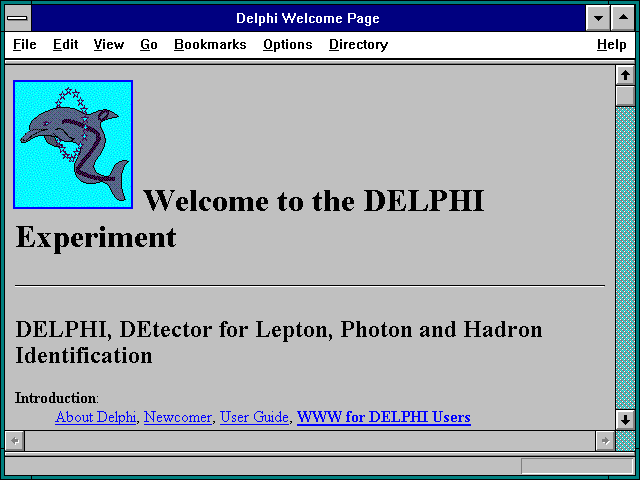 Screenshot of Delphi Welcome Page