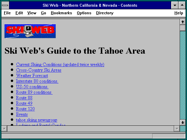 Screenshot of Ski Web