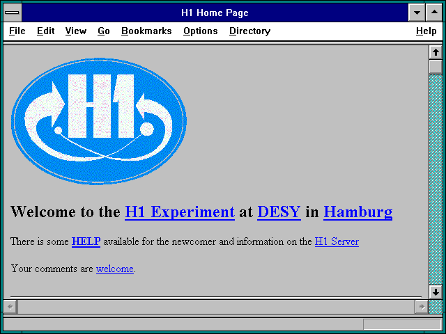 Screenshot of H1 Home Page