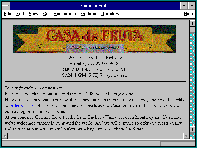 Screenshot of Casa de Fruta