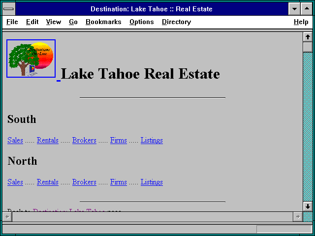 Screenshot of Destination: Lake Tahoe :: Real Estate