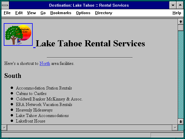 Screenshot of Destination: Lake Tahoe :: Rental Services