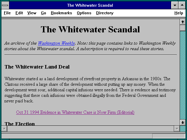 Screenshot of The Whitewater Scandal