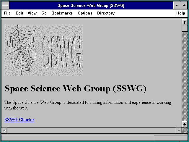 Screenshot of Space Science Web Group (SSWG)