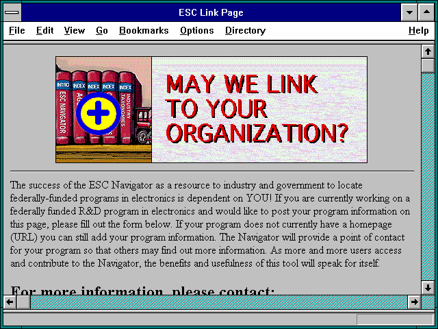 Screenshot of ESC Link Page