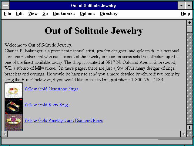 Screenshot of Out of Solitude Jewelry