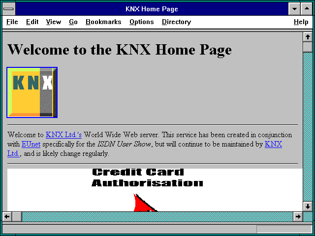 Screenshot of KNX Home Page