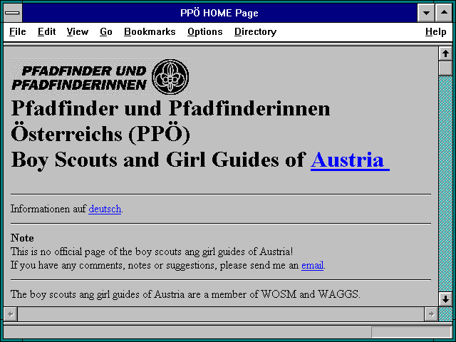 Screenshot of PPO HOME Page