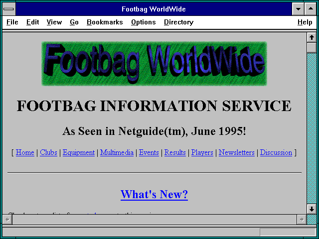 Screenshot of Footbag WorldWide
