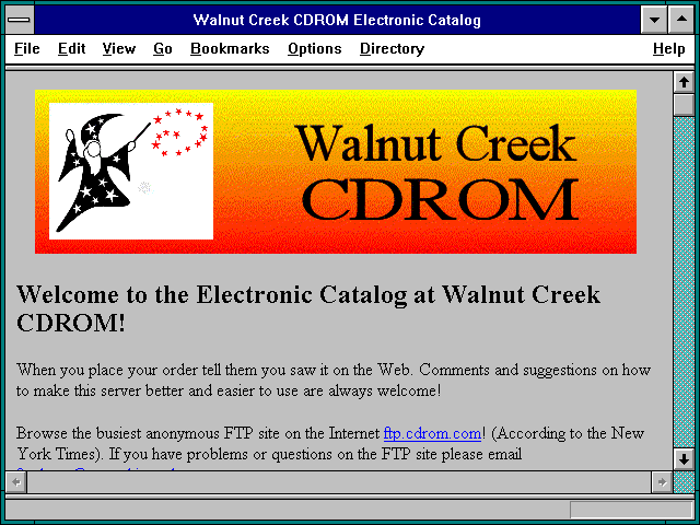 Screenshot of Walnut Creek CDROM Electronic Catalog