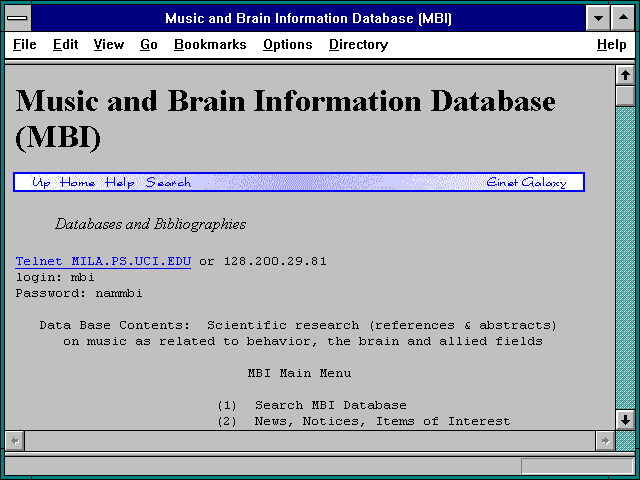Screenshot of Music and Brain Information Database (MBI)