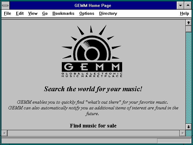 Screenshot of GEMM - The Global Electronic Music Marketplace