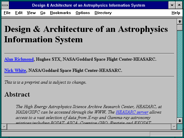 Screenshot of Alan Richmond's Archive