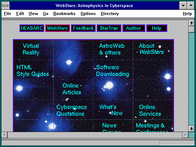 Screenshot of WebStars: Astrophysics in Cyberspace