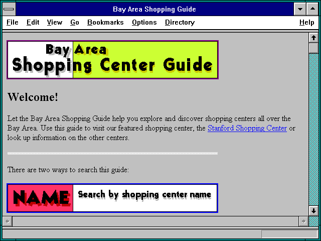 Screenshot of Bay Area Shopping Guide