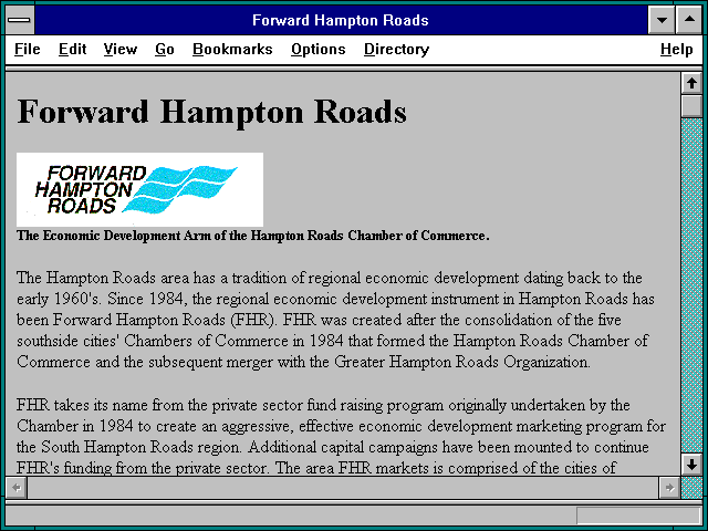 Screenshot of Forward Hampton Roads