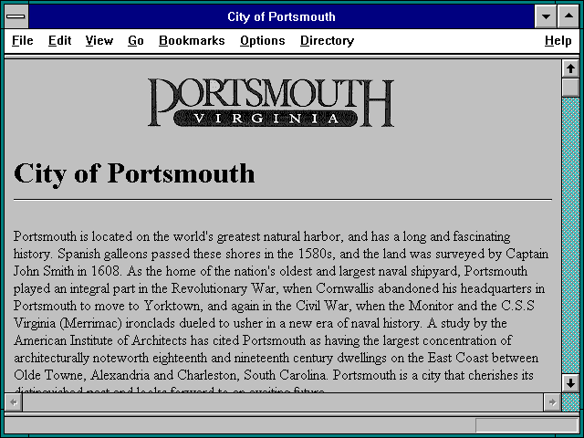 Screenshot of City of Portsmouth