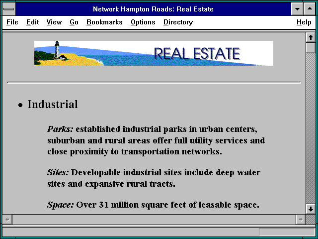 Screenshot of Network Hampton Roads: Real Estate