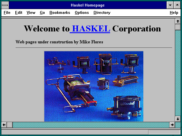 Screenshot of Haskel Homepage