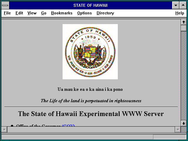 Screenshot of STATE OF HAWAII