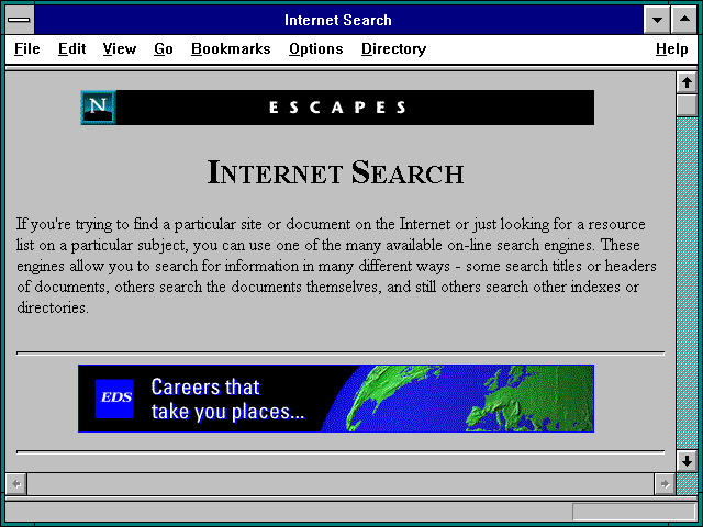 Screenshot of Internet Search