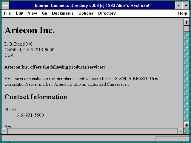 Screenshot of Internet Business Directory v.0.9