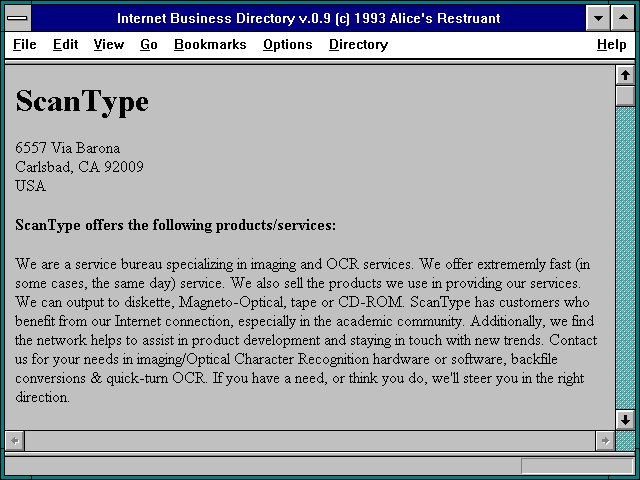 Screenshot of Internet Business Directory v.0.9