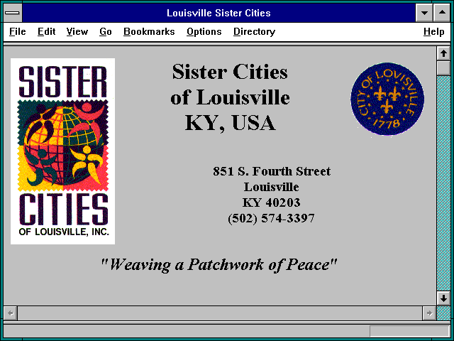 Screenshot of Louisville Sister Cities