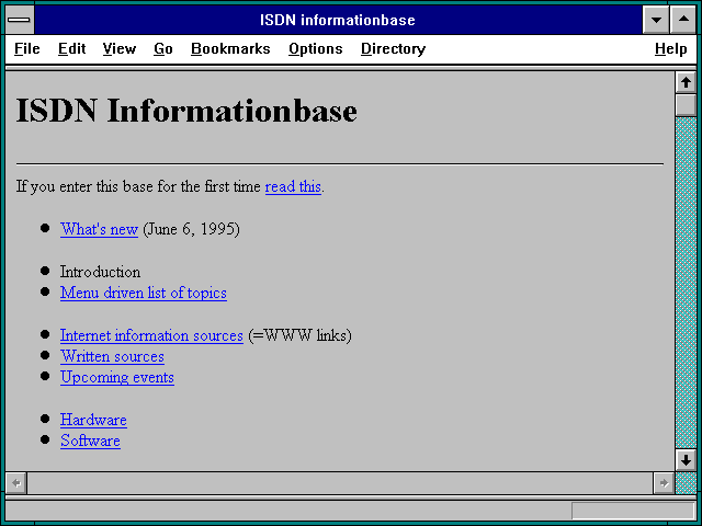Screenshot of ISDN informationbase