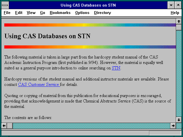 Screenshot of Using CAS Databases on STN