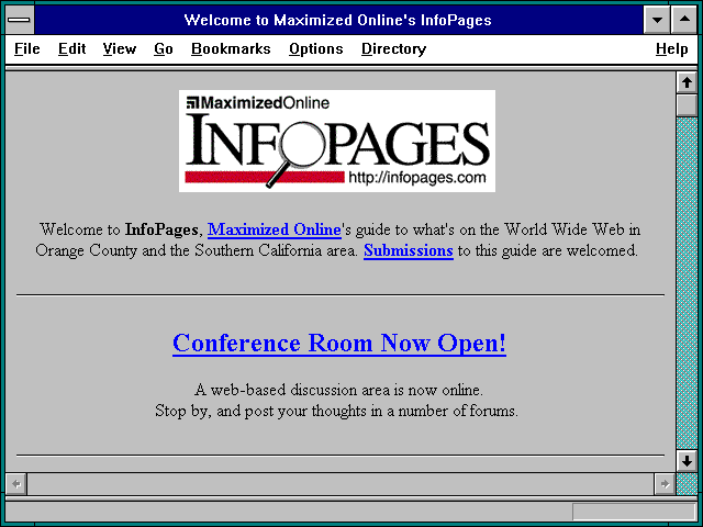 Screenshot of Welcome to Maximized Online's InfoPages