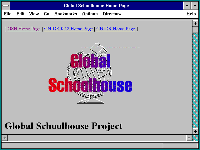 Screenshot of Global Schoolhouse Home Page
