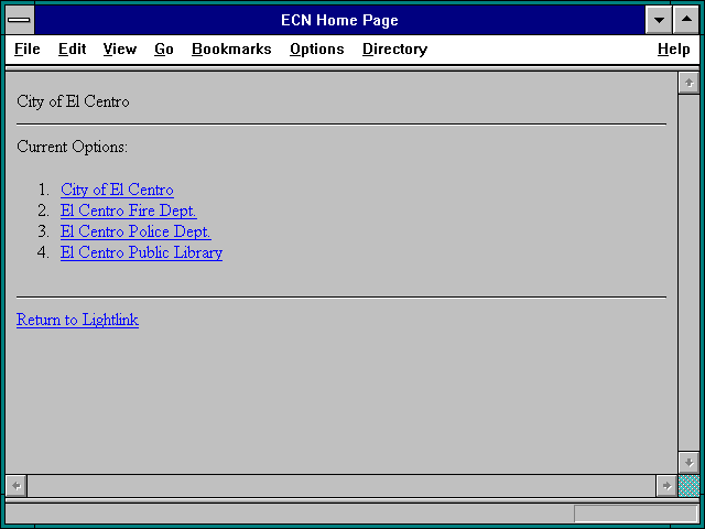 Screenshot of ECN Home Page
