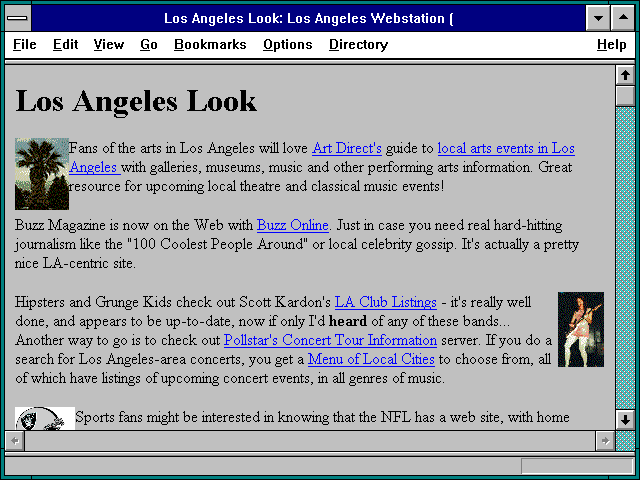Screenshot of Los Angeles Look: Los Angeles Webstation (