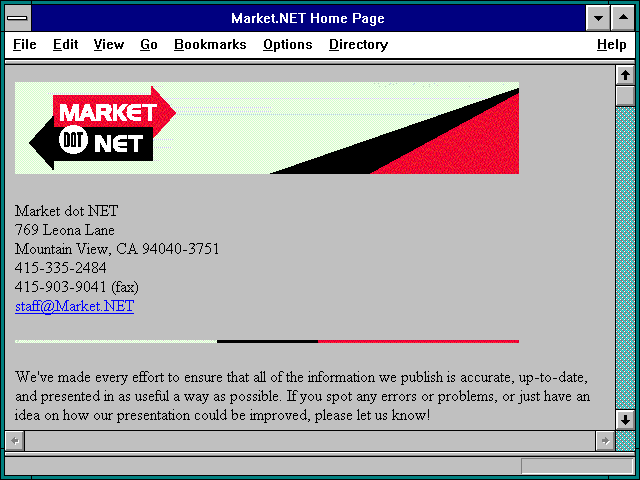 Screenshot of Market.NET Home Page