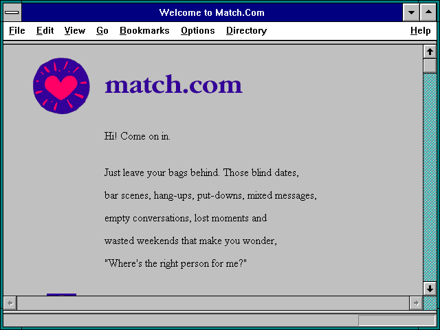 Screenshot of Welcome to Match.Com