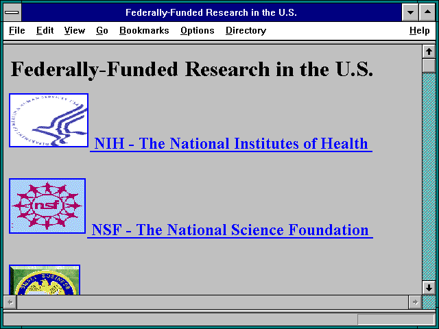 Screenshot of Federally-Funded Research in the U.S.