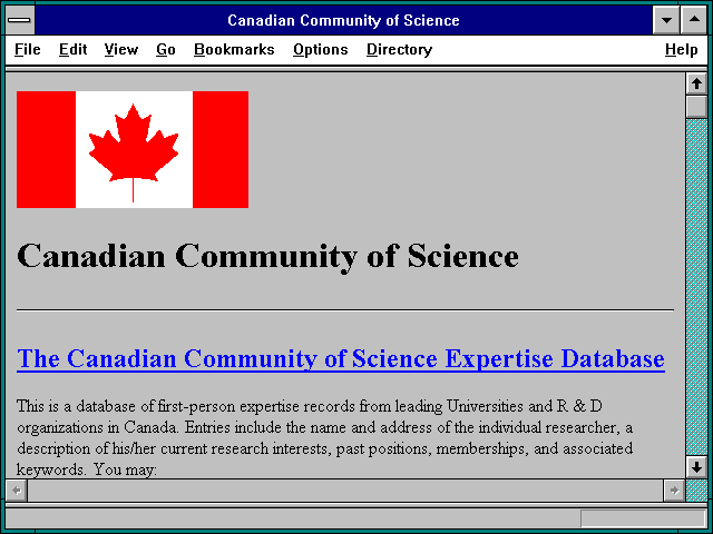 Screenshot of Canadian Community of Science