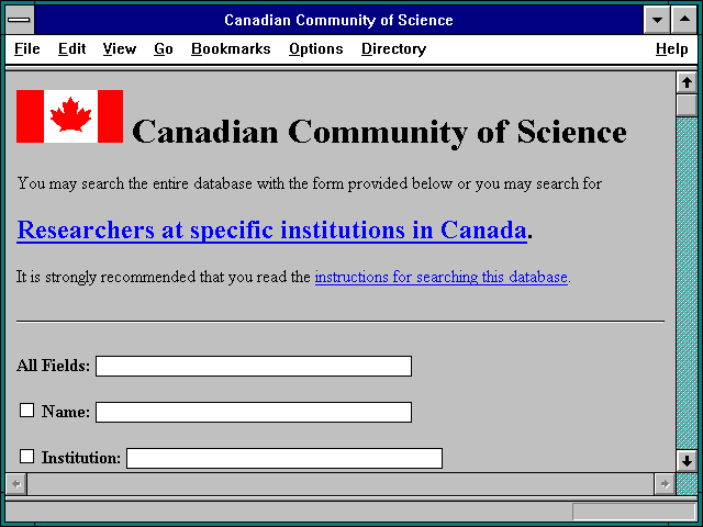 Screenshot of Canadian Community of Science