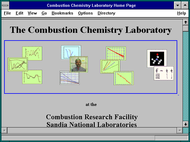 Screenshot of Combustion Chemistry Laboratory Home Page
