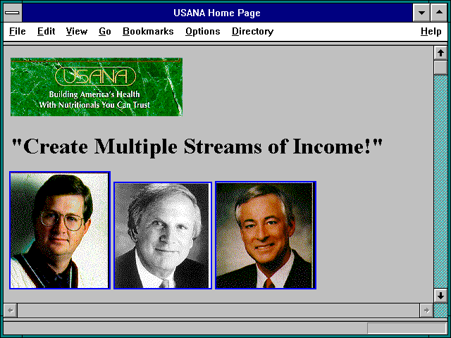 Screenshot of USANA Home Page