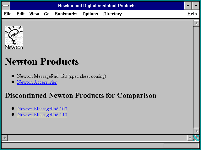 Screenshot of Newton and Digital Assistant Products