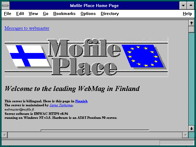 Screenshot of Mofile Place Home Page