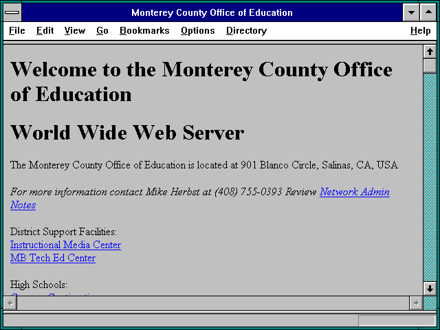 Screenshot of Monterey County Office of Education
