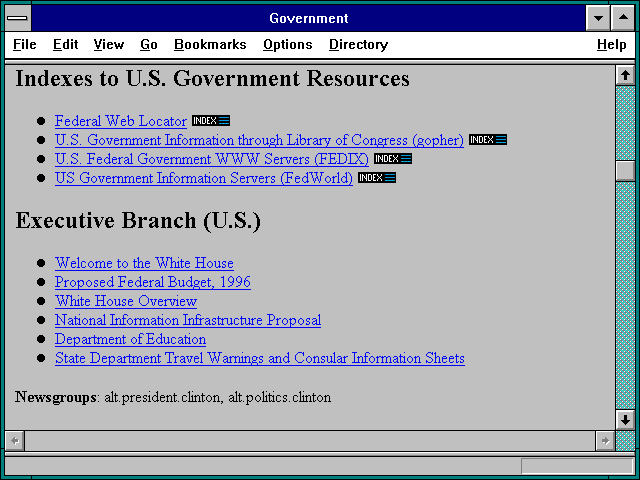 Screenshot of Government