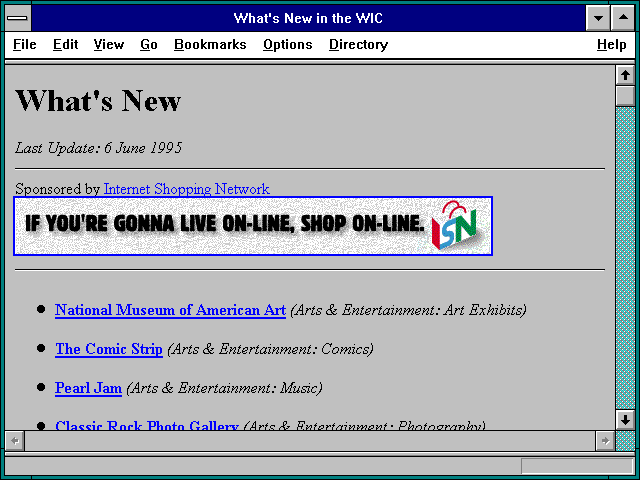 Screenshot of What's New in the WIC