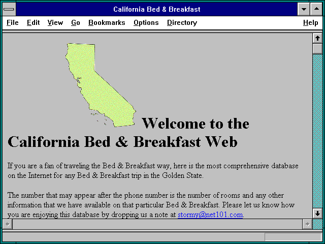 Screenshot of California Bed & Breakfast